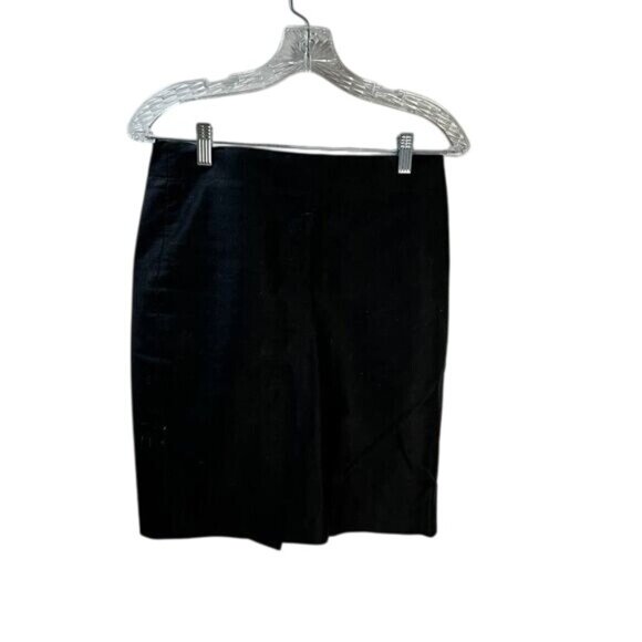 J.Crew Black Cotton Blend‎ Mini Skirt With Back Pockets & Side Zip Size 2 - Picture 2 of 5